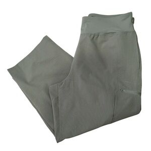 Sage Collective Women’s XL Olive Green Textured Cropped Wide Leg Cargo Pant